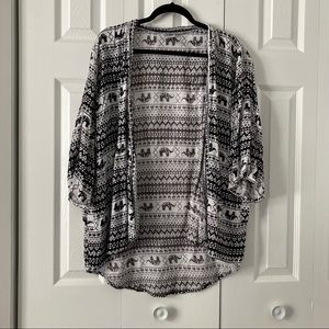 Elephant Print Kimono Style Wrap